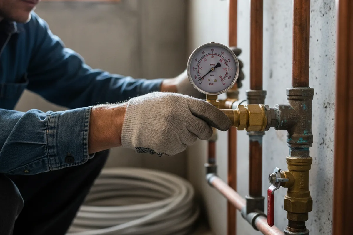 Pressure testing a repaired line during Water Line Repair in Airway Heights